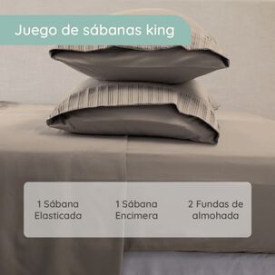 Sabanas Colchón King Microfibra 300 Hilos Beige
