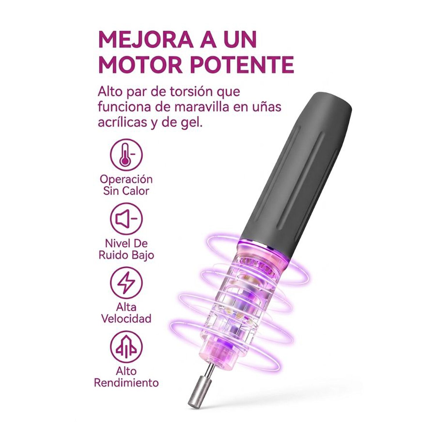 Torno Pulidor De U&ntilde;as Profesional Glx-019 Inal&aacute;mbrico image number 3.0