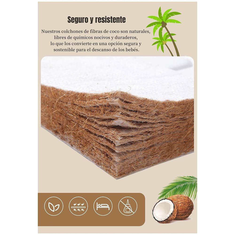 Colch&oacute;n De Coco Cuna 85x45x4cm Lubabycas image number 2.0