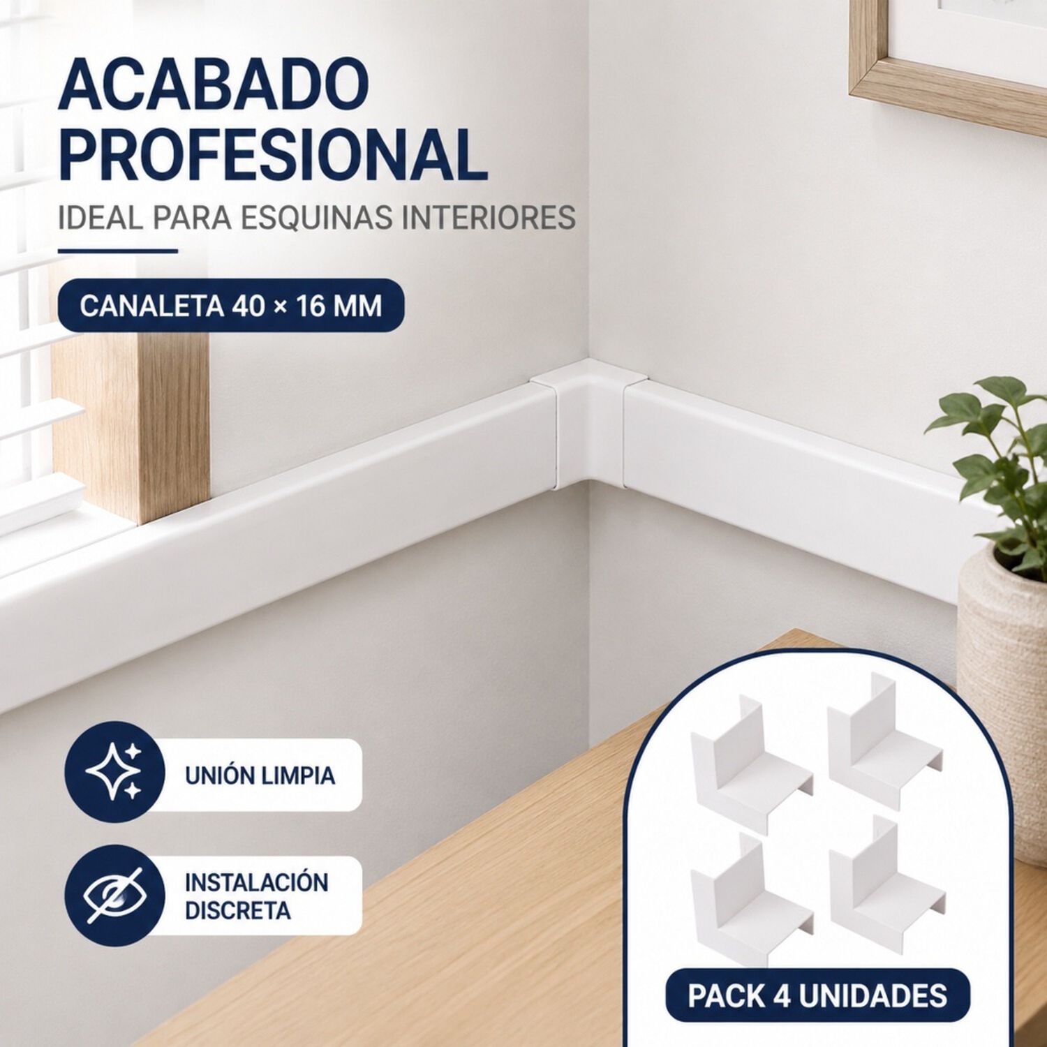 Angulo Interior Canaleta 40&times;16 Mm Pack 4un image number 7.0