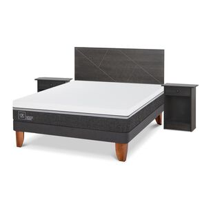 Cama Europea Cic Ortopedic Advance / 2 Plazas / Base Normal + Set De Maderas