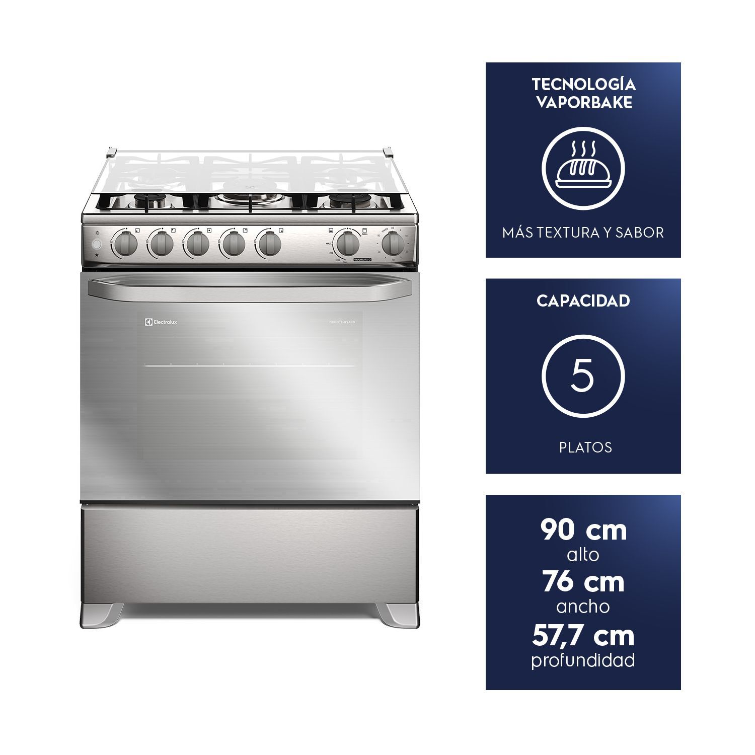 Cocina A Gas Electrolux Fe5sxc 5 Quemadores image number 7.0