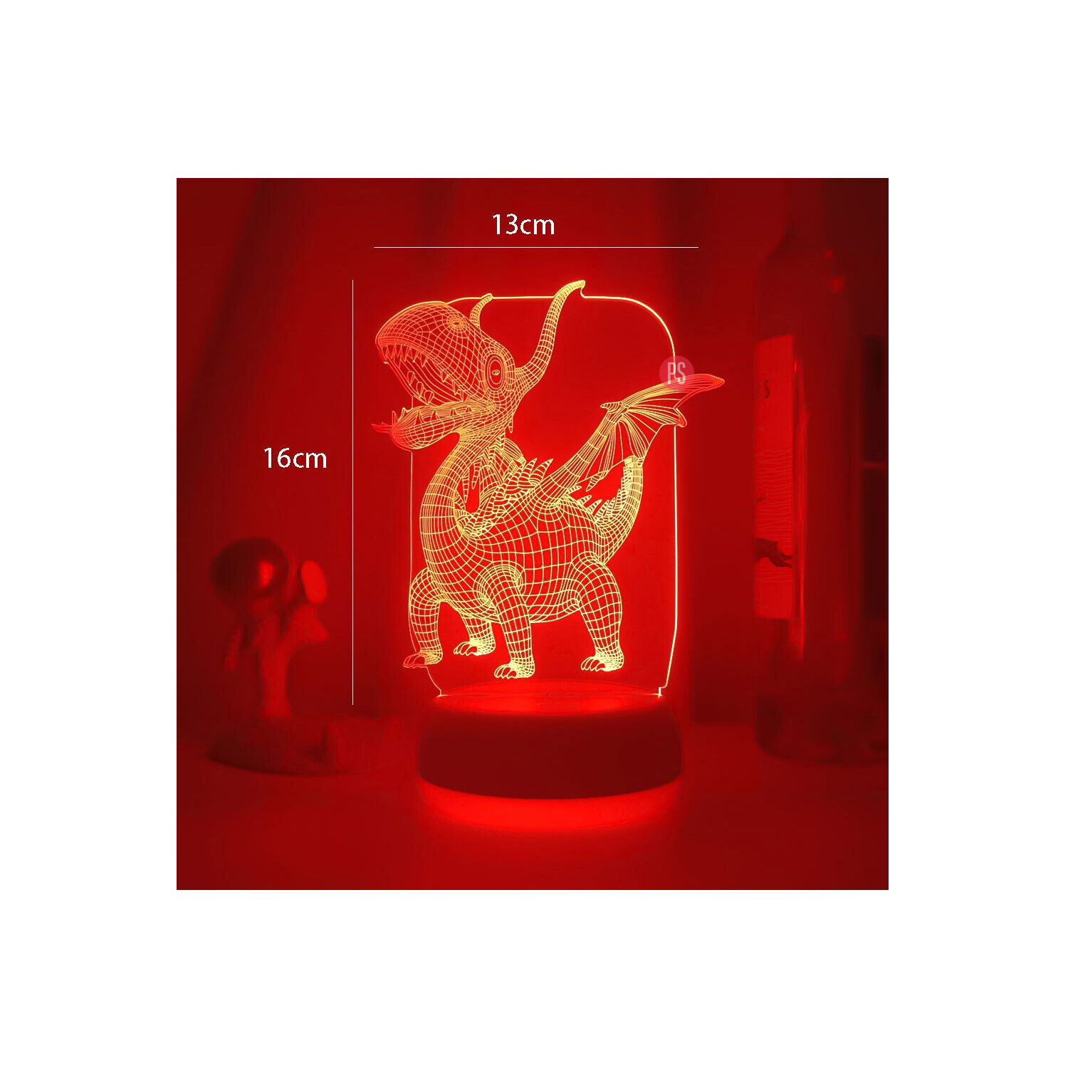L&aacute;mpara Espantacuco Led 3d Para Ni&ntilde;os Dinosaurio - Ps image number 2.0