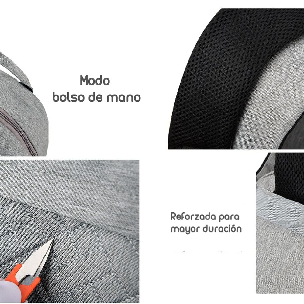 Mochila Maternal Con Monidero Y Colgador Lubabycas Negra image number 6.0