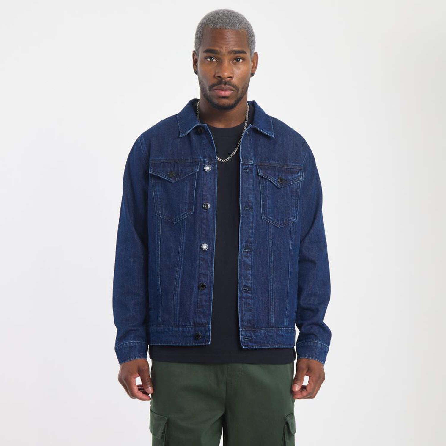 Chaqueta Lisa Slim Cuello Camisero Hombre Rolly Go image number 0.0