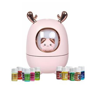 Pack Humidificador Nave Espacial Gato + 12 Esencias Aromaticas