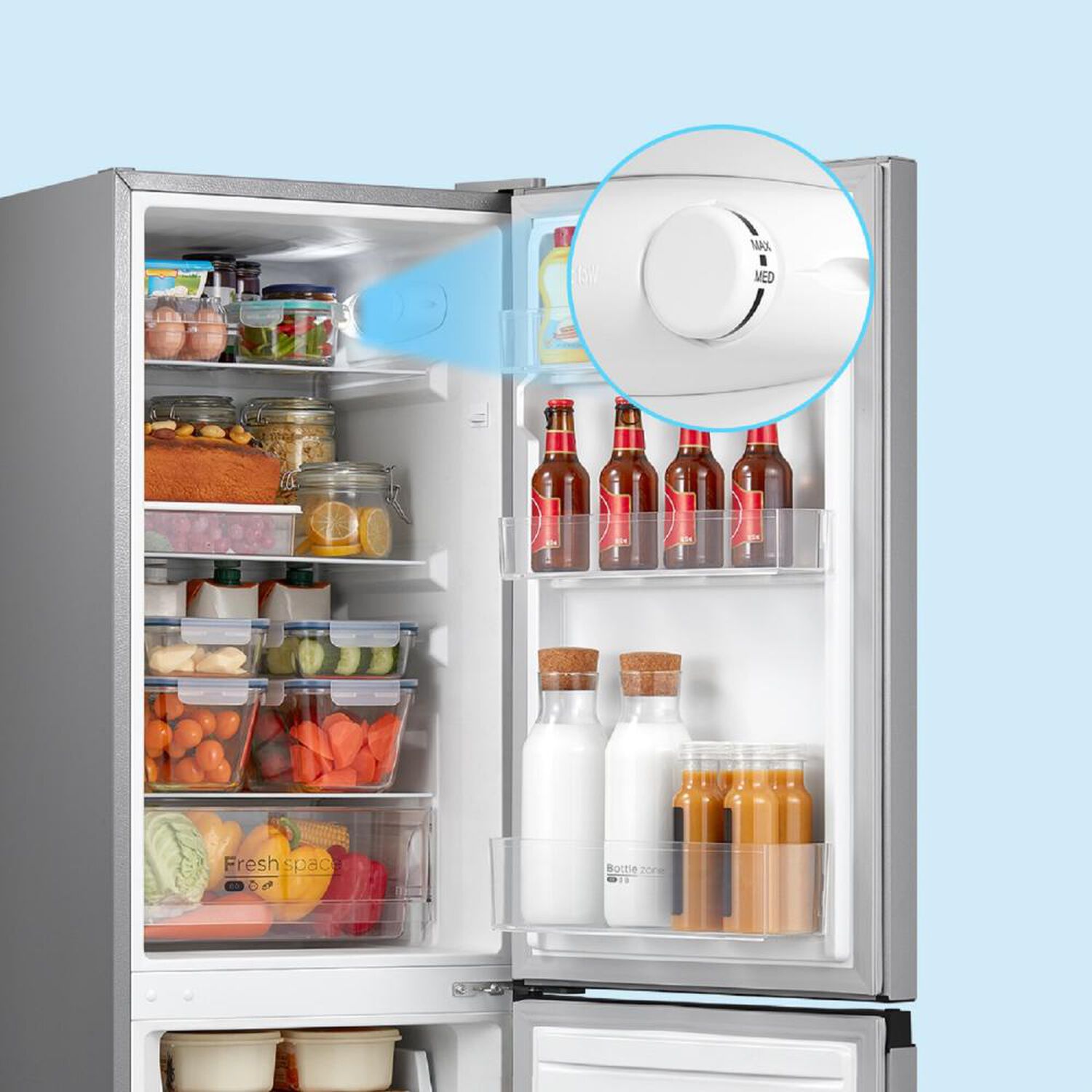 Refrigerador Bottom Freezer Midea MDRB241FGE50M / Fr&iacute;o Directo / 174 Litros / E image number 10.0