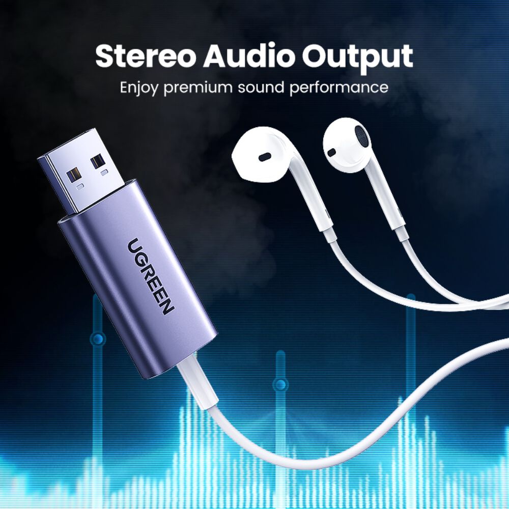 Tarjeta De Audio Externa Usb-a/jack 3.5mm M/h (audio Estereo + Mic) Aluminio Ugreen Cm383 image number 2.0