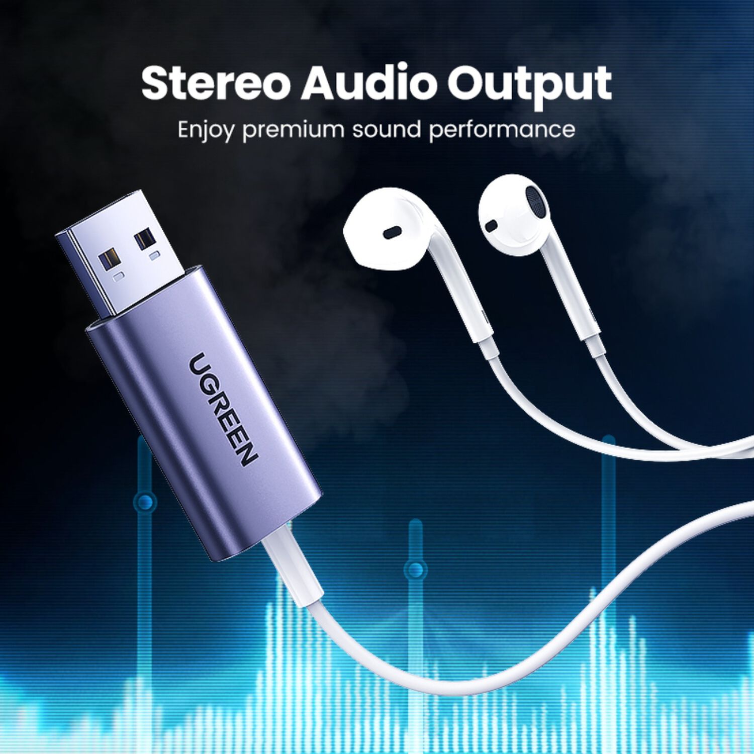 Tarjeta De Audio Externa Usb-a/jack 3.5mm M/h (audio Estereo + Mic) Aluminio Ugreen Cm383 image number 2.0