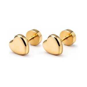 Aros Abridores Coraz&oacute;n 5x5mm Oro 14k Beb&eacute; Ni&ntilde;a Hipoalerg&eacute;nic Dorado