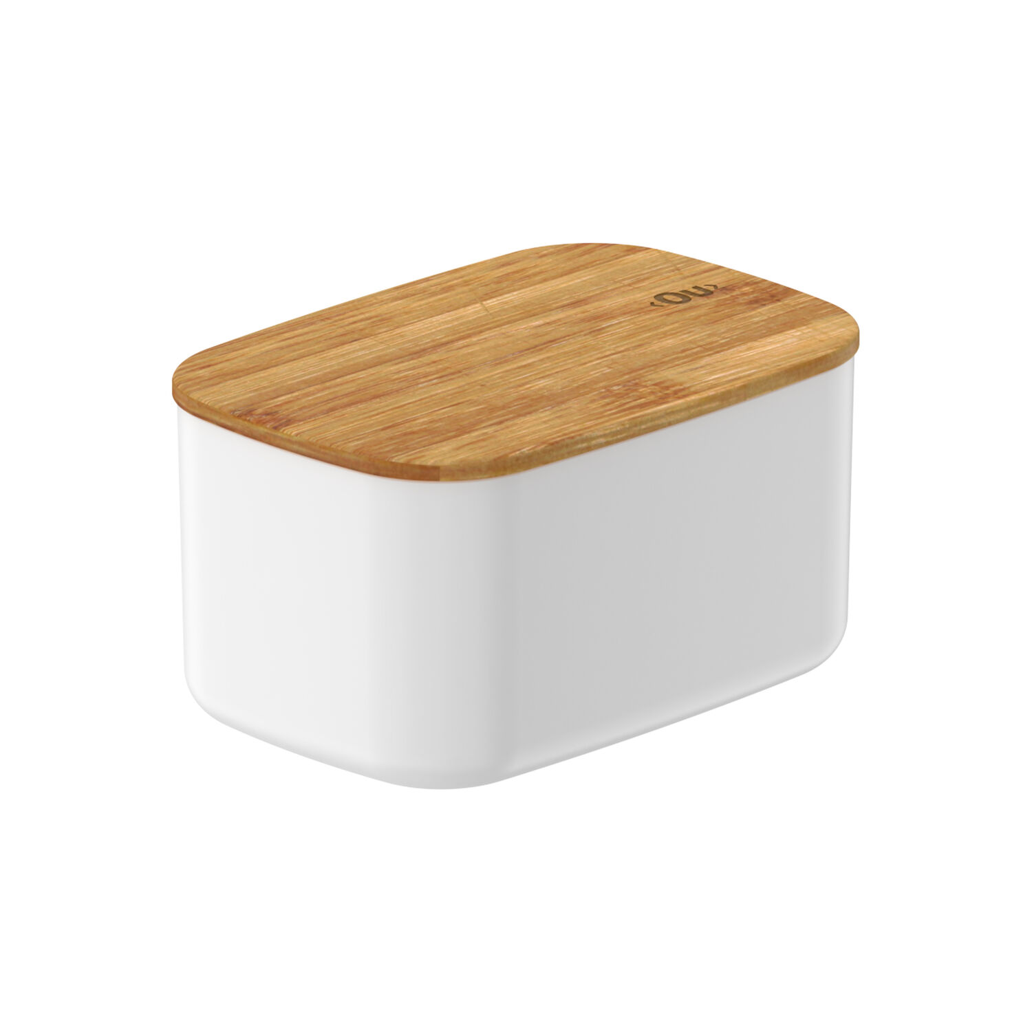 Contenedor Herm&eacute;tico Rectangular Con Tapa De Bamb&uacute; Keep 0,65 Lt Blanco Ou image number 0.0