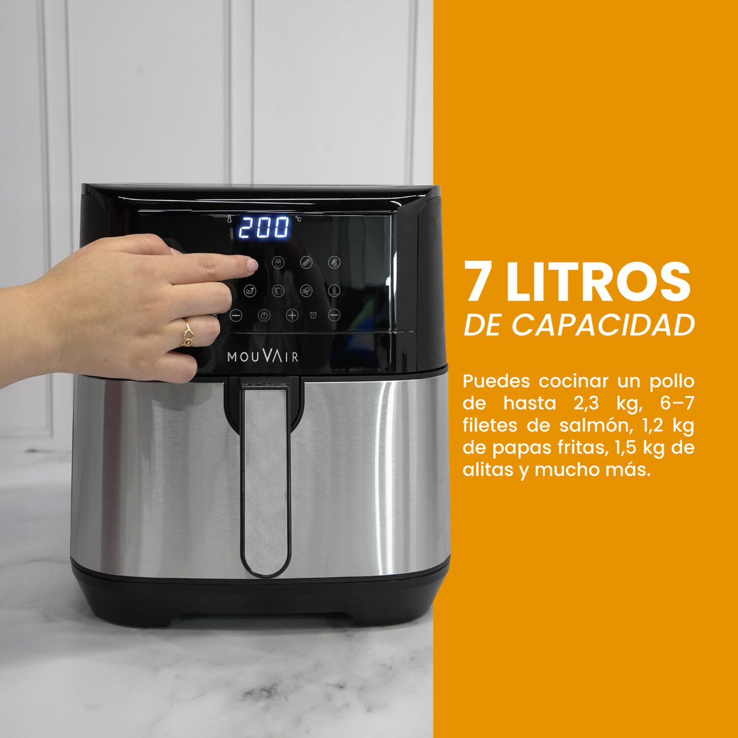 Freidora De Aire 7l Mouvair Gourmet image number 2.0