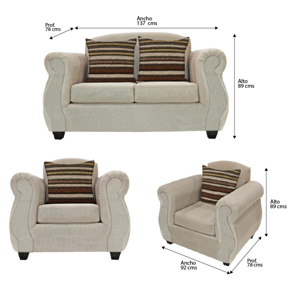 Juego De Living Altohogar Merida 2-1-1 / 2-1-1 Cuerpos image number 1.0