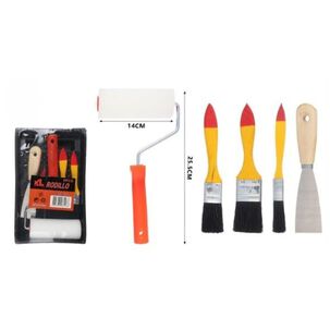 Kit Basico Para Pintar Brocha Rodillo Espatula Construcci&oacute;n