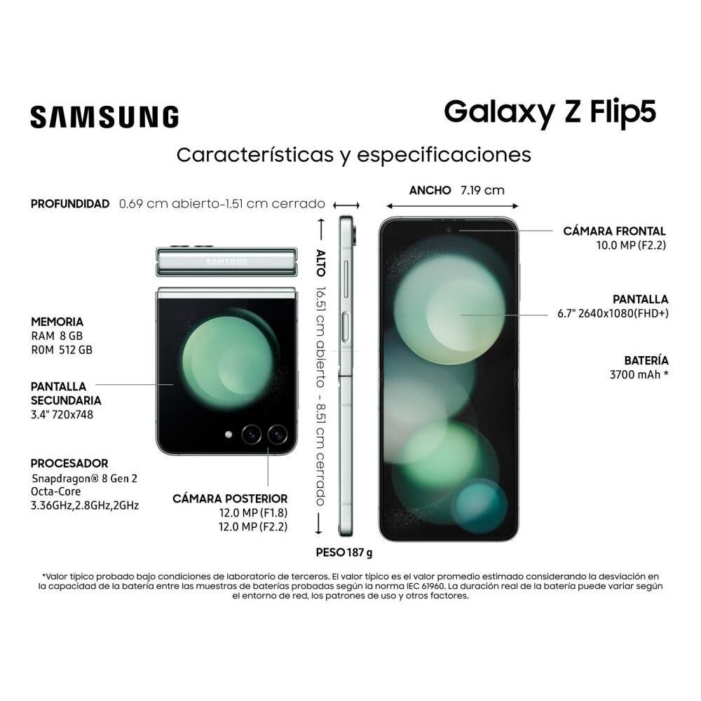 Smartphone Samsung Galaxy Z Flip5 / 5G / 512 GB / Liberado image number 3.0
