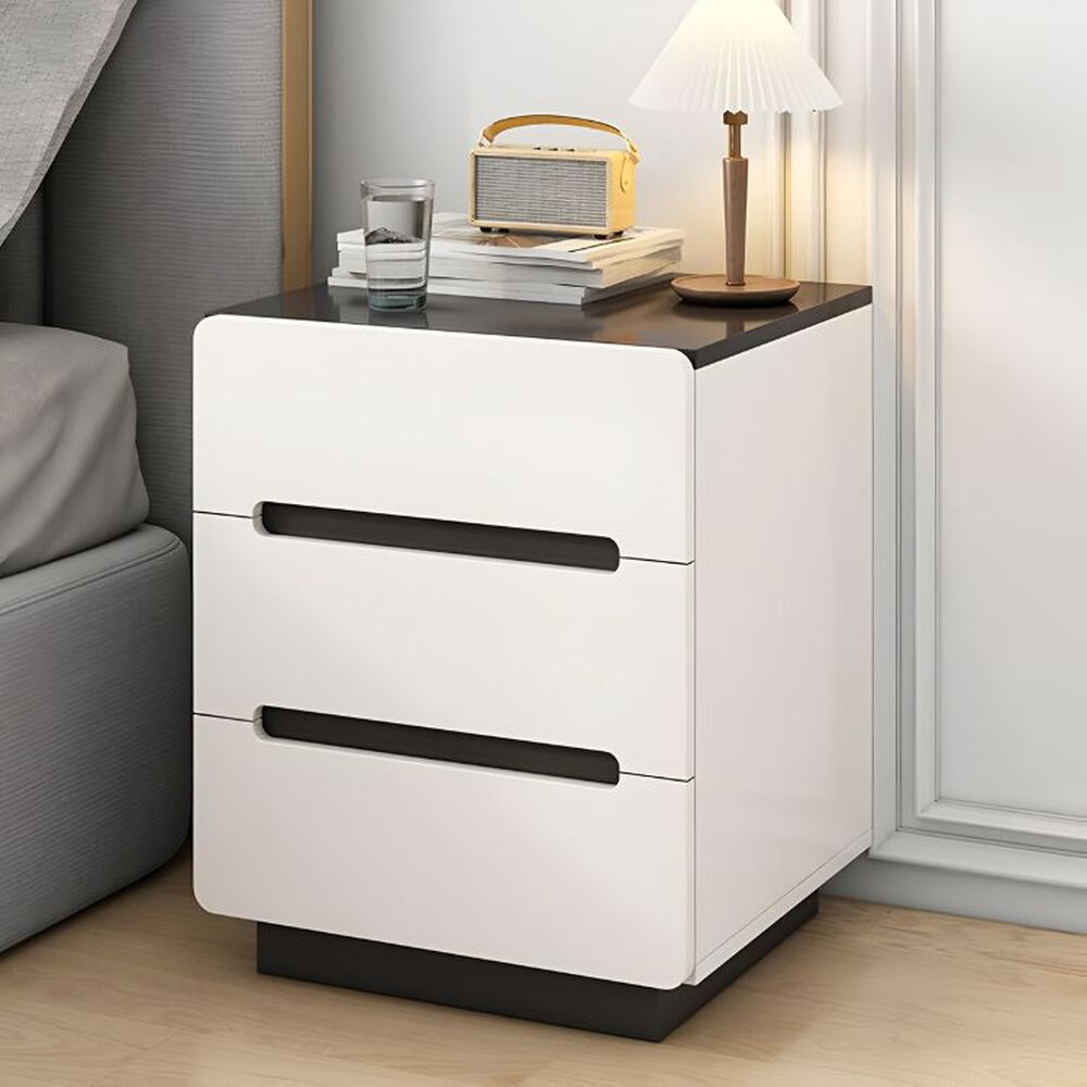 Velador 3 Cajones 40x41x59 Dormitorio Sala De Estar Blanco image number 1.0