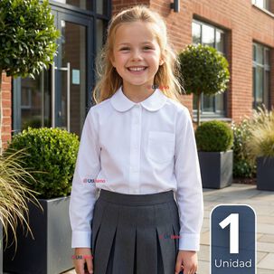 Blusa Escolar Camisa Blanca Manga Larga Colegio Para Ni&ntilde;as