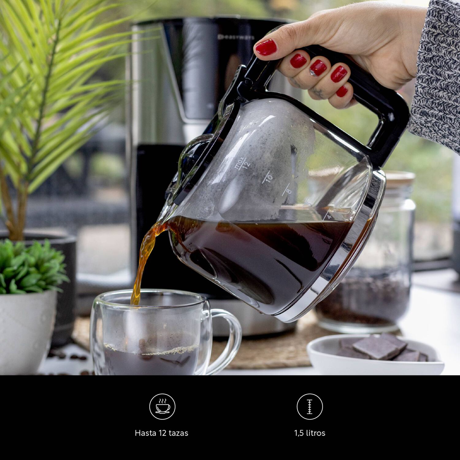 Cafetera De Filtro Goteo Sicilia 12 Tazas Easyways image number 3.0