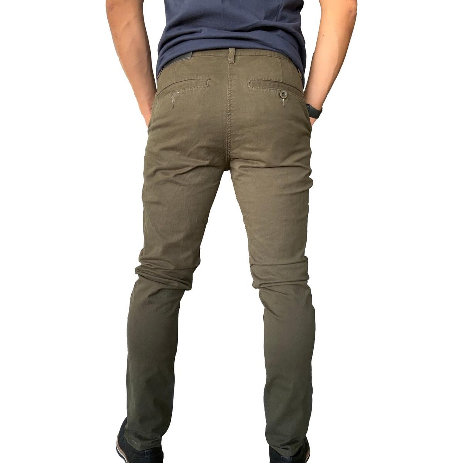 Pantal&oacute;n Elasticado Slim Fit Gabardina Hombre image number 7.0