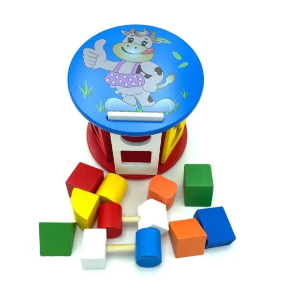 Cilindro De Encaje Con Figuras Geom&eacute;tricas De Madera De 13cm image number 2.0