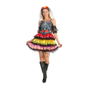 Disfraz Cosplay Catrina Dia De Muertos Esqueleto