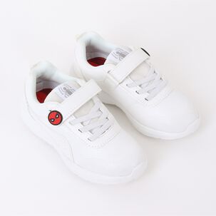 Zapatilla Escolar Ni&ntilde;o Velcro Spiderman Web Blanco Marvel