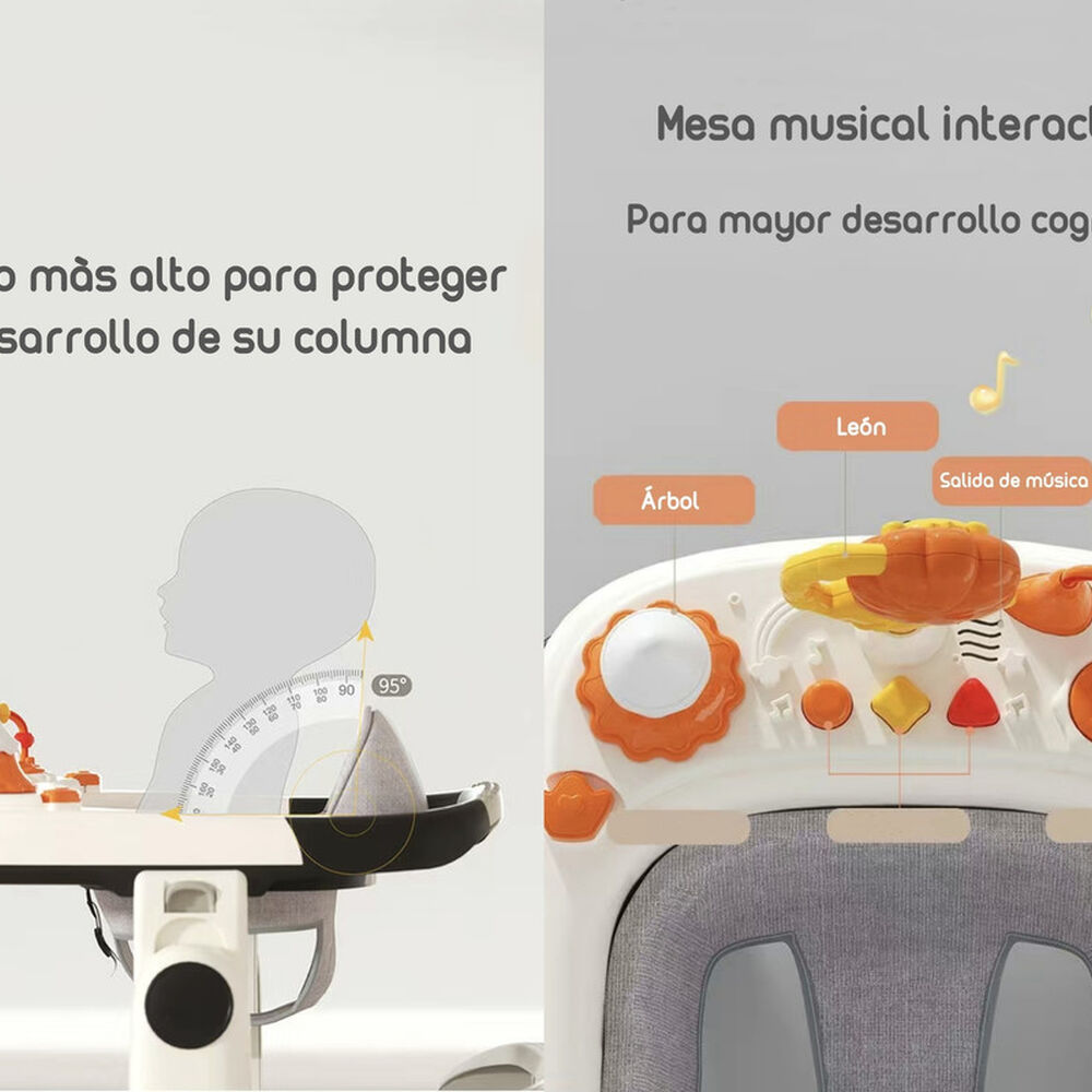 Andador Con Apoya Pies Y M&aacute;s Accesorios Negro Lubabycas image number 4.0