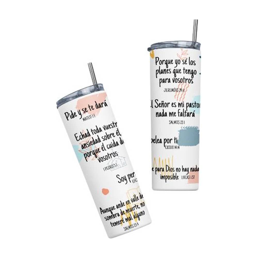 Termo Botella T&eacute;rmica Cristiano Con Vers&iacute;culos B&iacute;blicos Evang&eacute;lico Jes&uacute;s image number 2.0