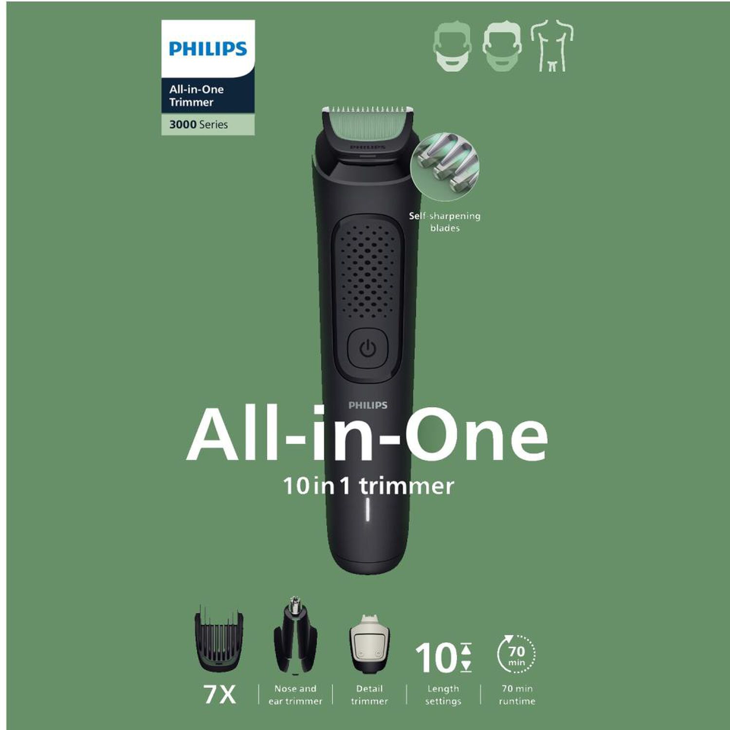 M&aacute;quina De Afeitar Multigroom Philips MG3931/15 image number 2.0