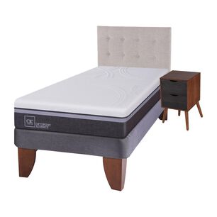 Cama Europea Cic Ortopedic Advance / 1.5 Plazas / Base Normal + Set De Maderas
