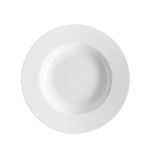 Set De 6 Platos Melamina Hondo Borde Grueso Blanca 23 Cm L&iacute;nea Cl&aacute;sica