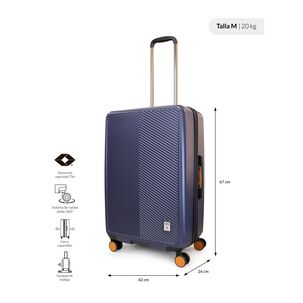 Maleta Mediana 20k Marsella Azul Con Naranjo Penguin