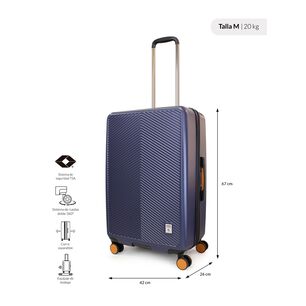 Maleta Mediana 20k Marsella Azul Con Naranjo Penguin