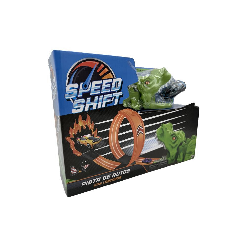 Pista De Autos Speed Shift Cocodrilo Y Tiburon Con Lanzador, Curva Mortal Y Auto Die-cast image number 5.0