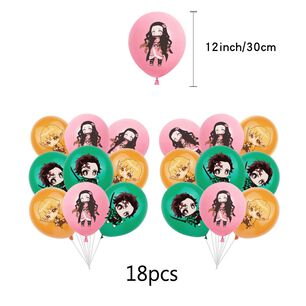 Pack Globos Kimetsu No Yaiba Fiestas Cumplea&ntilde;os