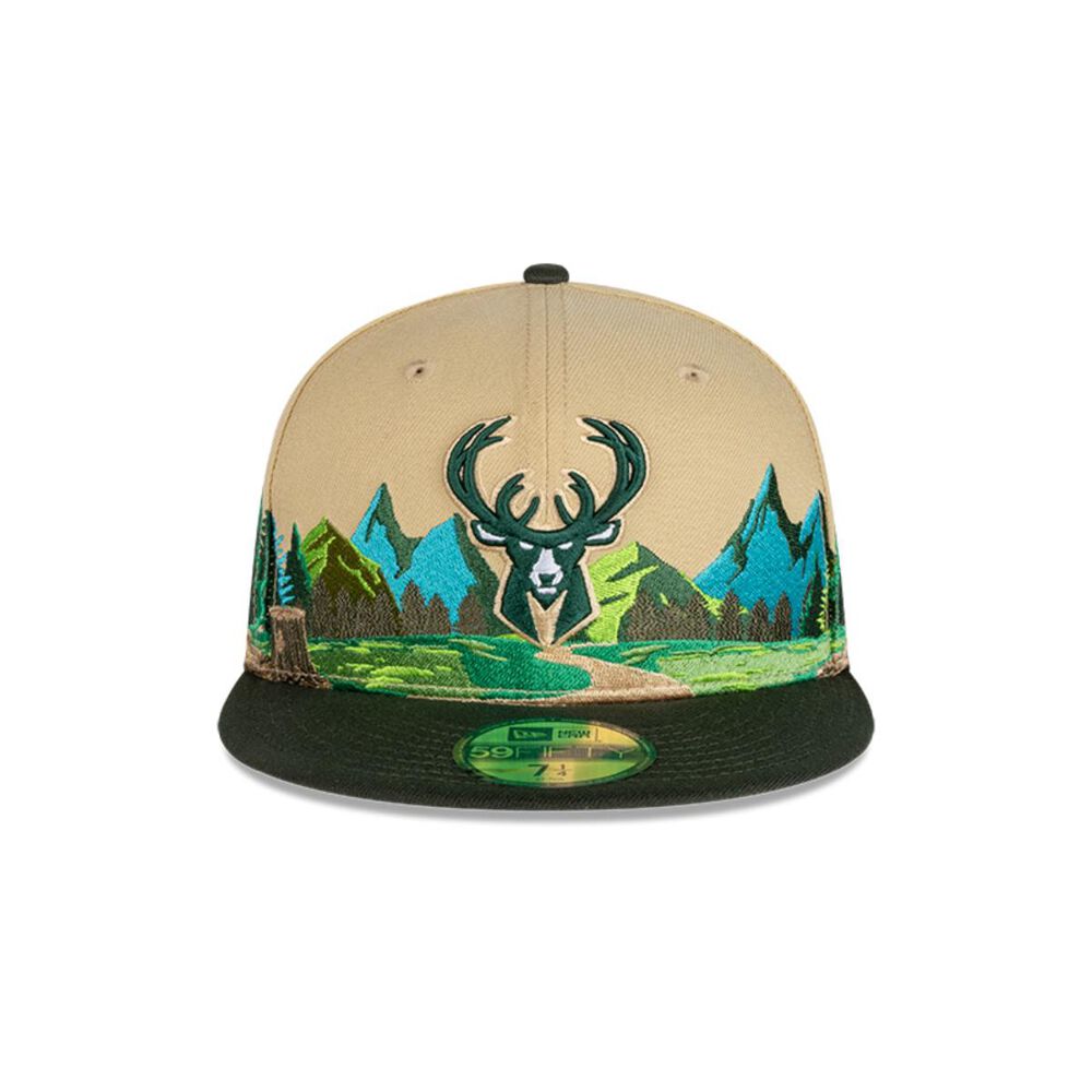 Gorro 59fifty Nba Milwaukee Bucks Team Landscape Light Beige image number 2.0