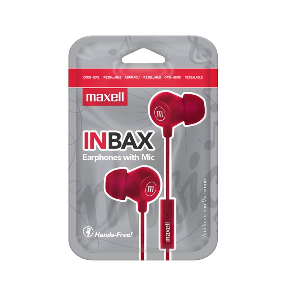 Aud&iacute;fonos Maxell In-bax Con Micr&oacute;fono In Ear 3.5mm Rojo image number 1.0