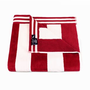 2 Toallas De Playa 100% Algod&oacute;n 163x81cm Cabana Roja