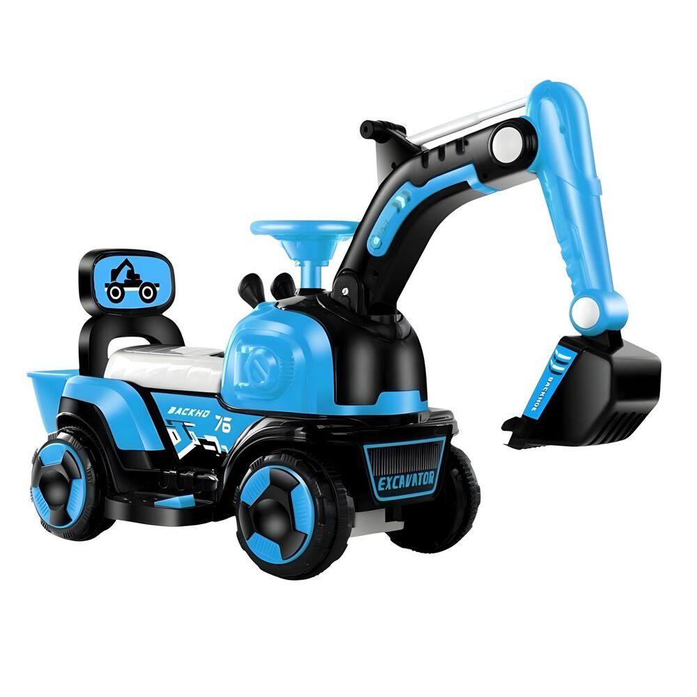 Excavadora Eléctrica Montable Luces Música Lubabycas Azul image number 0.0