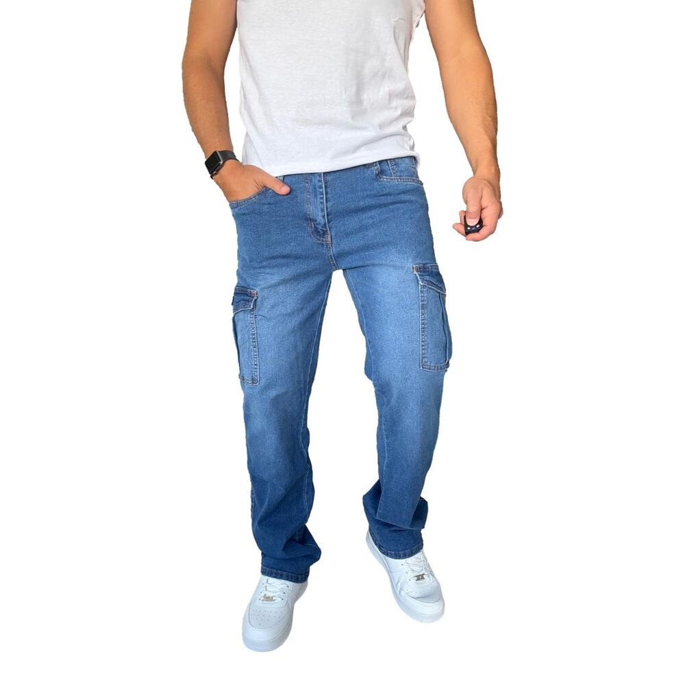 Jeans Cargo Elasticado Straight Fit image number 8.0