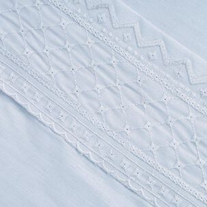 Sabana Broderie 144 Hilos Bricks Mashini 2 P Celeste Spa