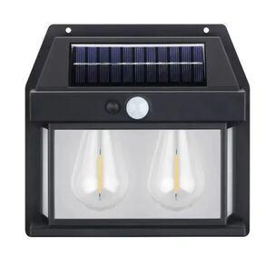 L&aacute;mpara Solar Led De 2 Focos Con Sensor