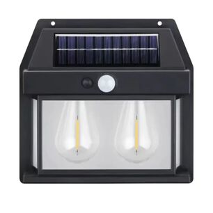 L&aacute;mpara Solar Led De 2 Focos Con Sensor