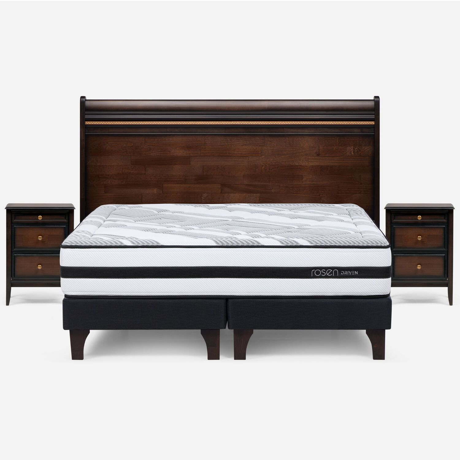 Cama Europea Rosen Driven / King / Base Dividida + Set De Maderas image number 0.0