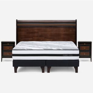 Cama Europea Rosen Driven / King / Base Dividida + Set De Maderas