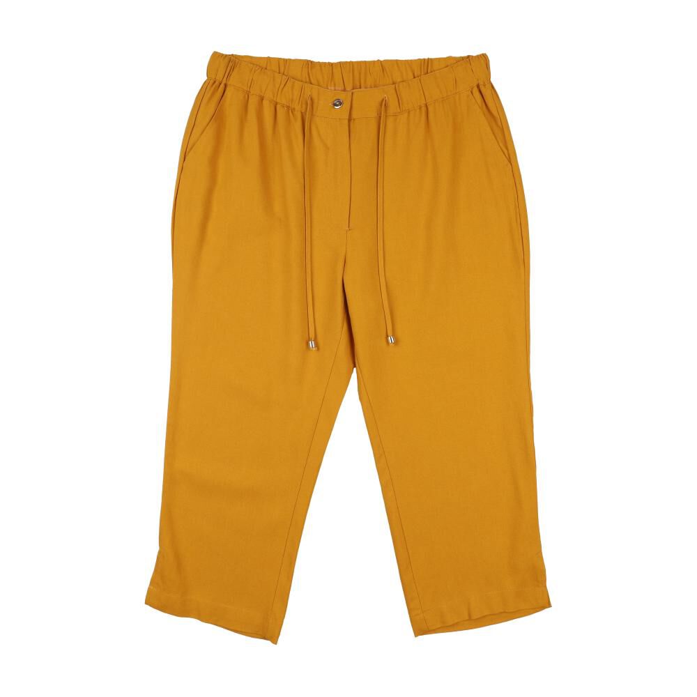 Bermuda Lino Full Print Lazo En Cintura Tiro Alto Regular Mujer Lesage image number 0.0