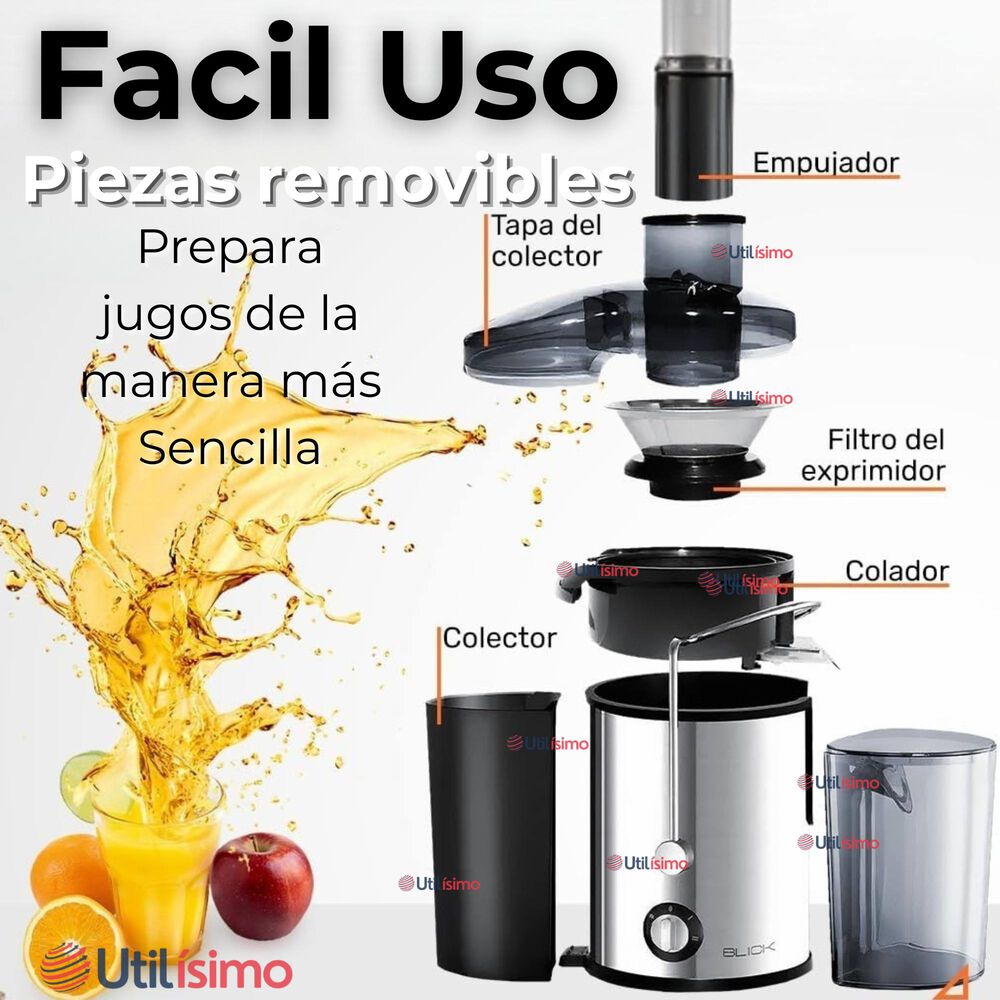 Extractor Exprimidor De Jugos Eléctrico 1000w De Potencia Frutas Y Verduras image number 6.0