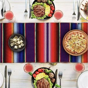 Camino De Mesa Con Borlas De Mantel Estilo Mexicano