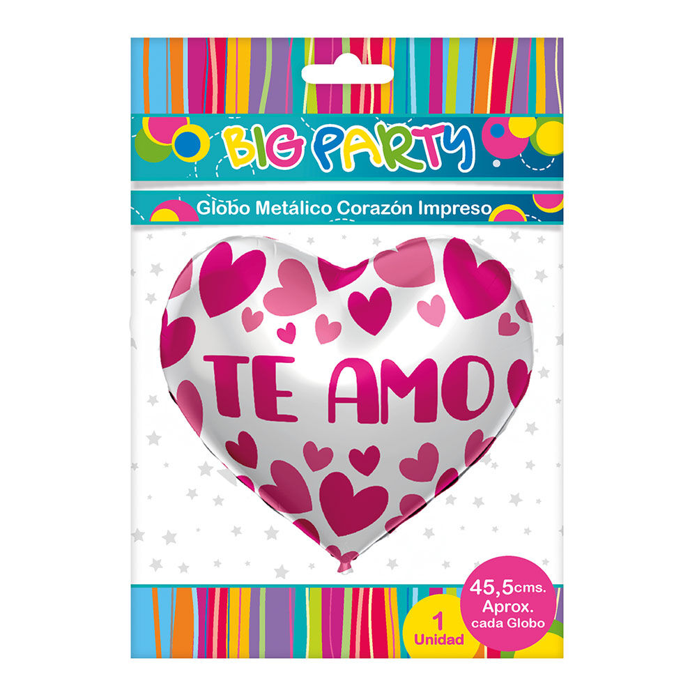Globo Metalico Corazon Impreso 18" (47x45,5cm) image number 0.0