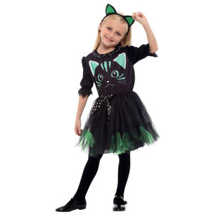Disfraz Infantil Gato Verde Vestido Niña